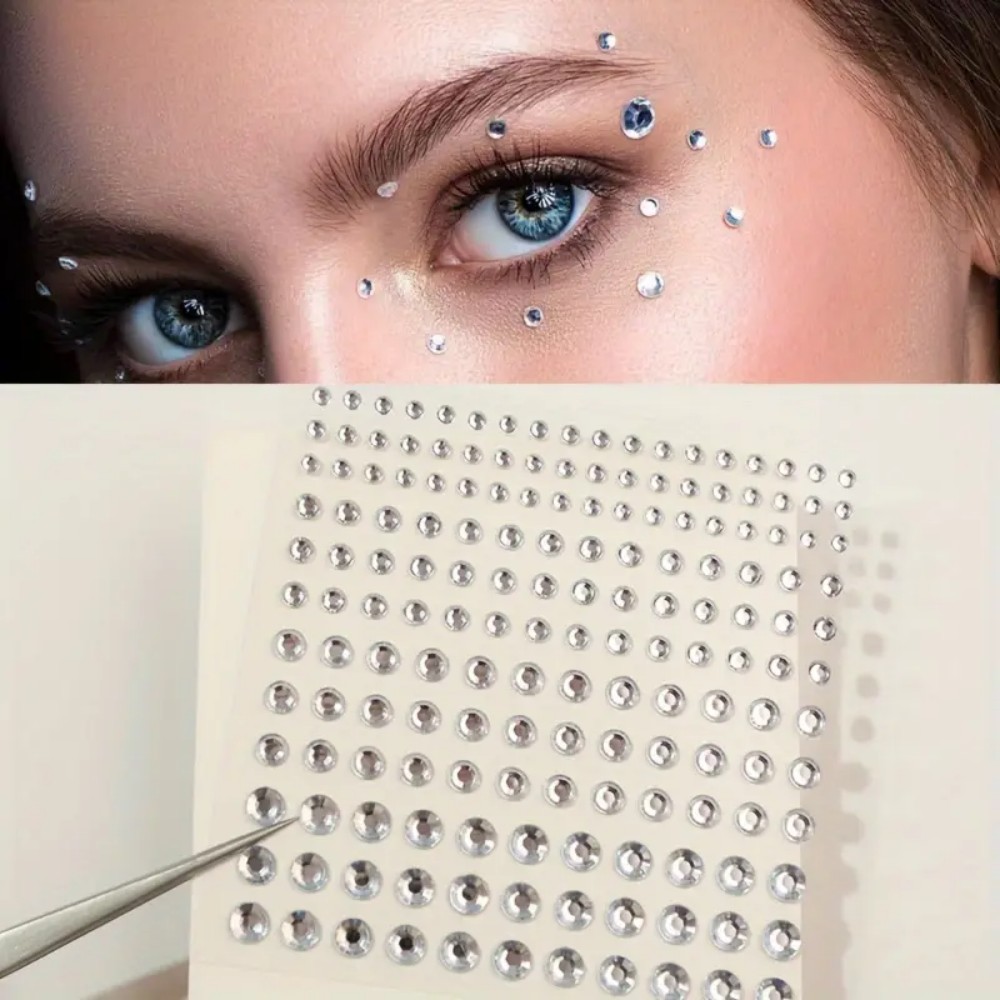 Rhinestone Nail Gem - 165 pièces autocollants strass auto-adhésifs, pierres