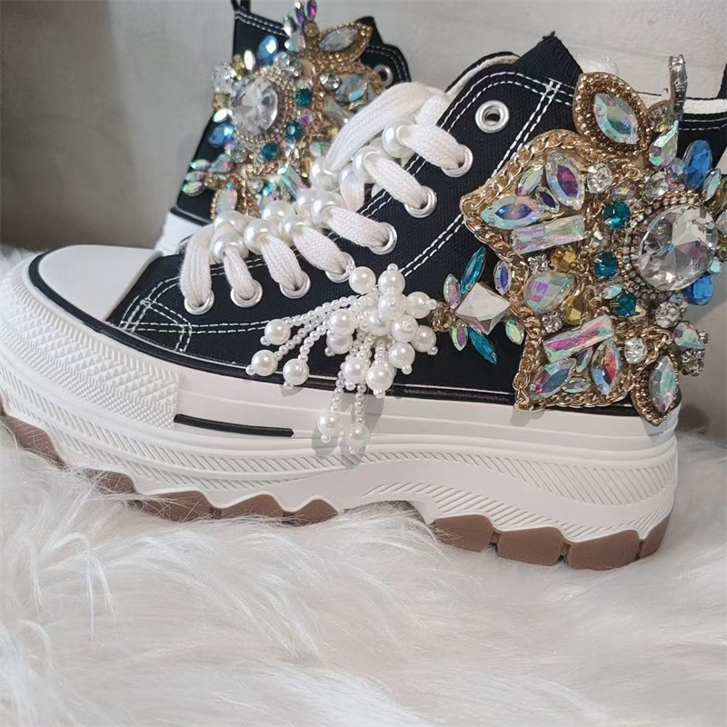 Rhinestone Nail Gem - Semelle épaisse haut cloué perle strass