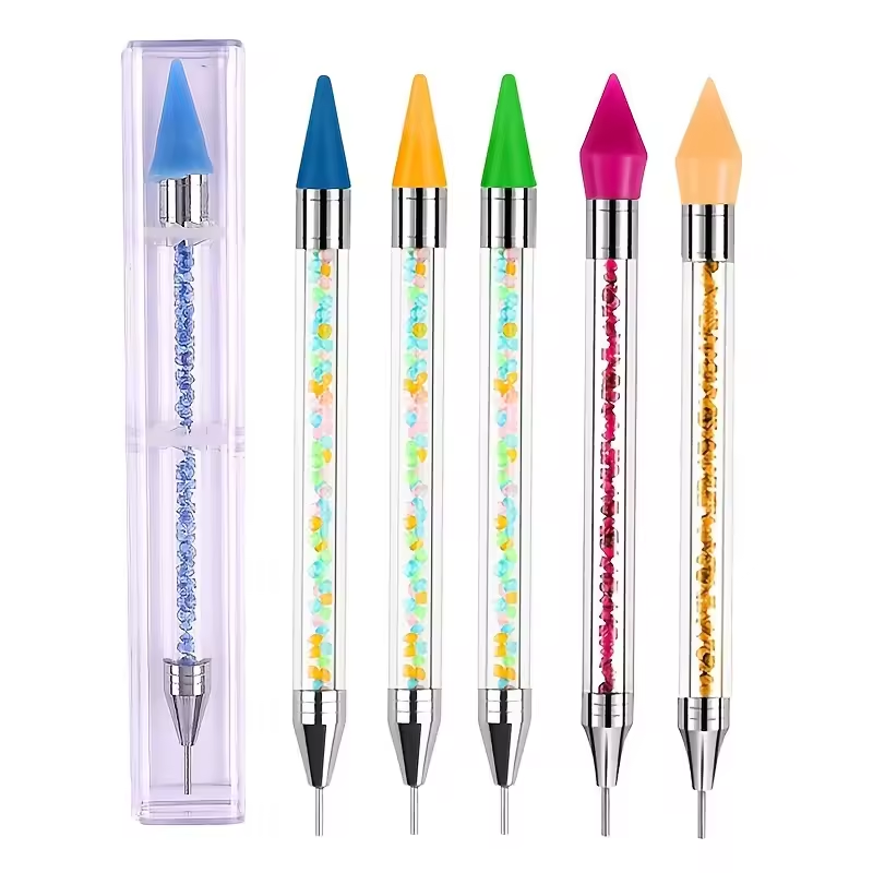 Rhinestone Nail Gem - 1/2 pièces Stylo à cire double