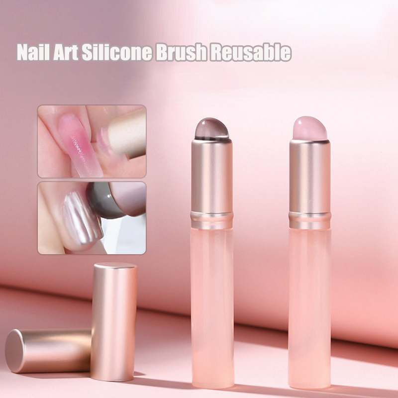 Nail Art Pink Soft - Pinceau en silicone rose pour nail
