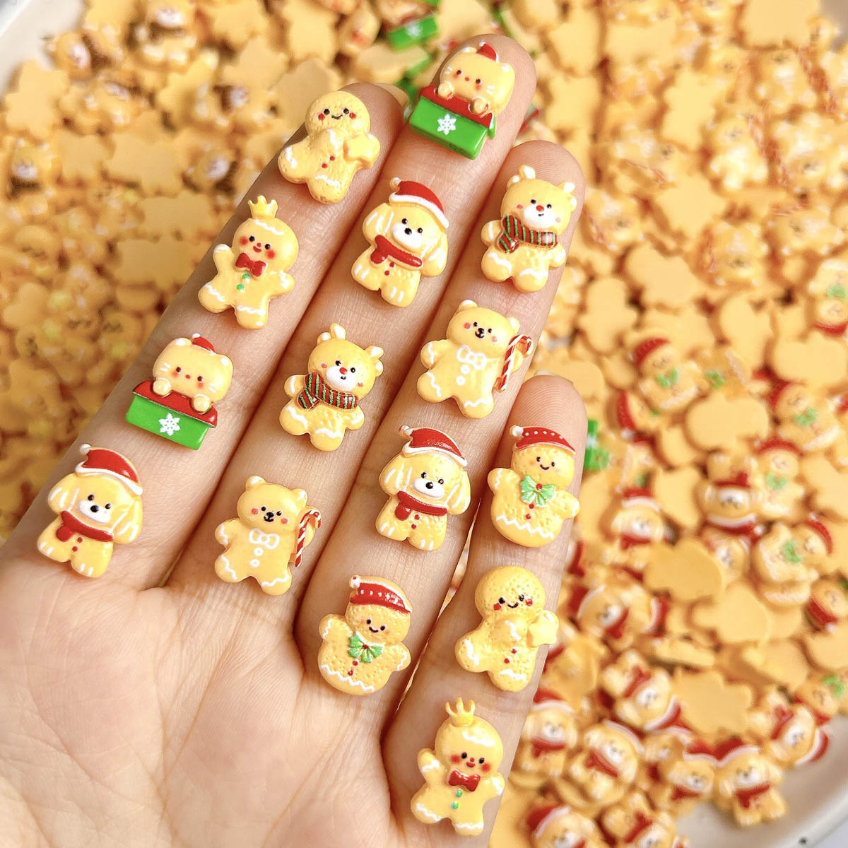 Nail Art Xmas - 20 pièces Kawaii noël pain d'épice