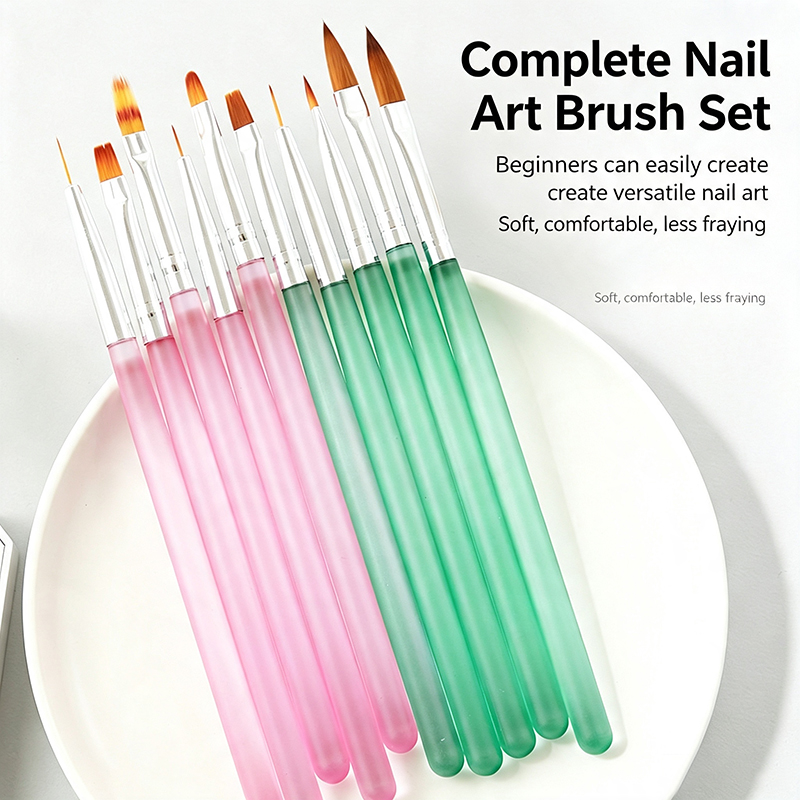 Lot de 5 pinceaux à ongles ros - Nail Art Pink Soft avis et prix