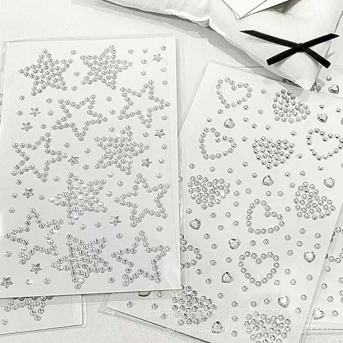 Autocollants Cœur Étoile Argen - Rhinestone Nail Gem avis et prix