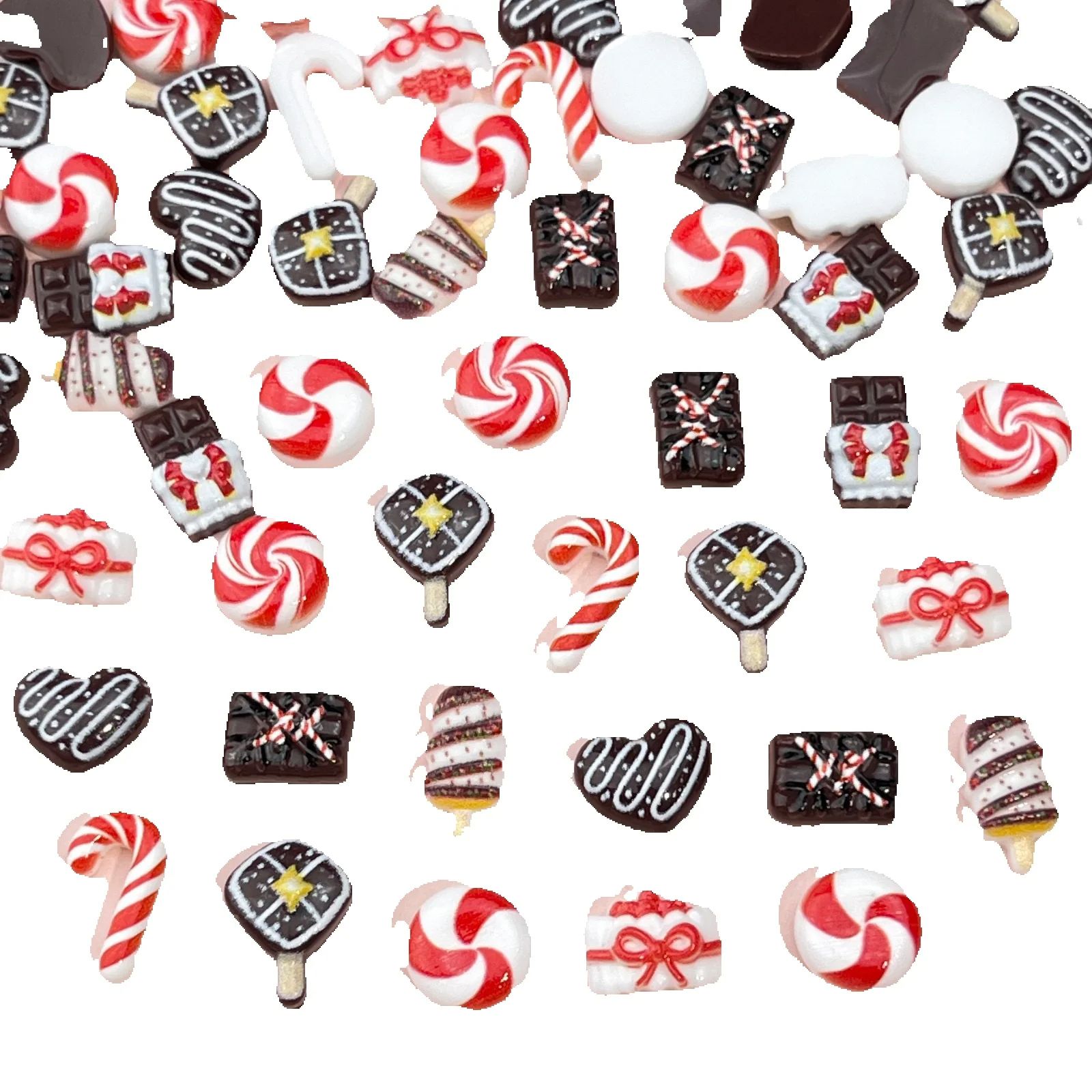 50 pièces de figurines miniatu - Nail Art Xmas avis et prix