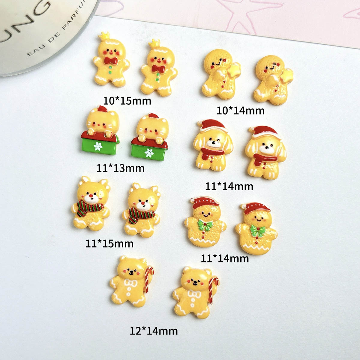 20 pièces Kawaii noël pain d'é - Nail Art Xmas avis et prix