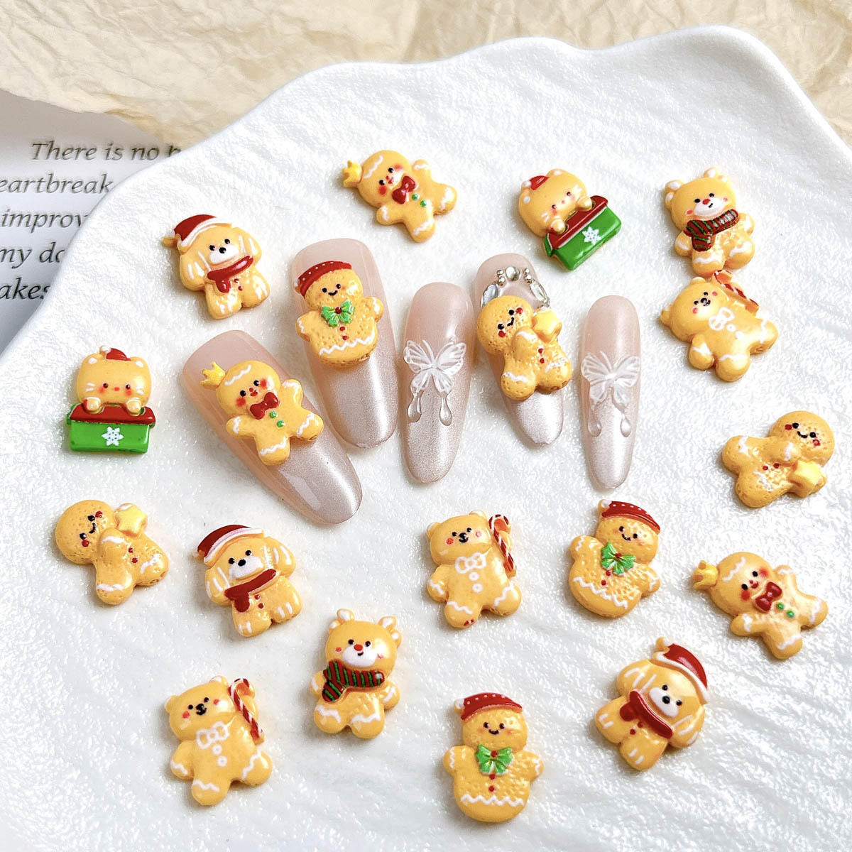 20 pièces Kawaii noël pain d'é - Nail Art Xmas avis et prix