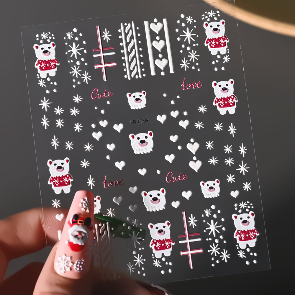 1 feuille 5D en relief noël Na - Nail Art Xmas Design avis et prix